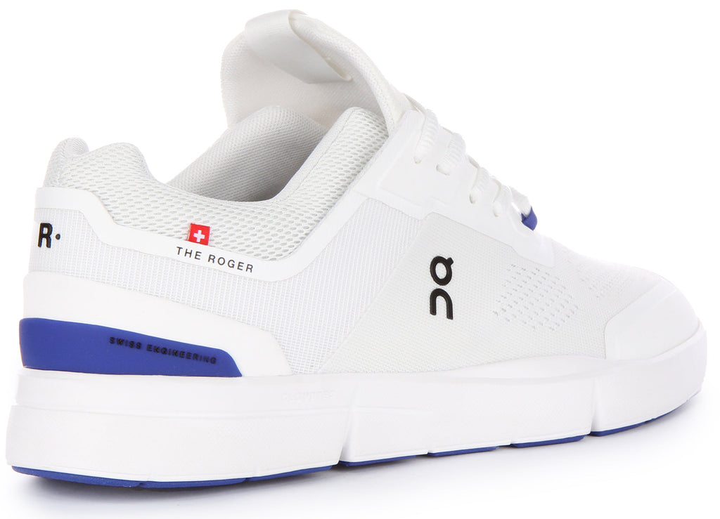 On Running The Roger Spin In White Blue For Men