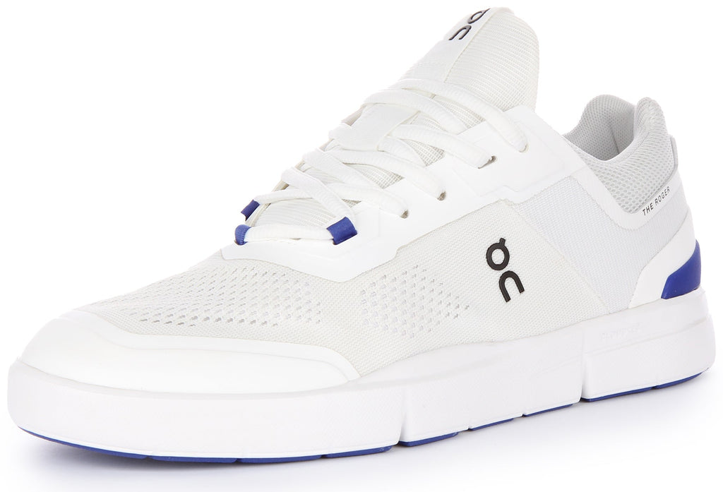 On Running The Roger Spin In White Blue For Men