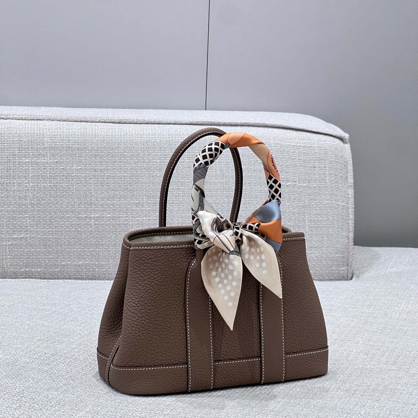 HERMES GARDEN PARTY 23CM IN DARK BROWN CALFSKIN